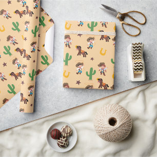 Cadeau Papier d'enveloppement Occidental super mignon