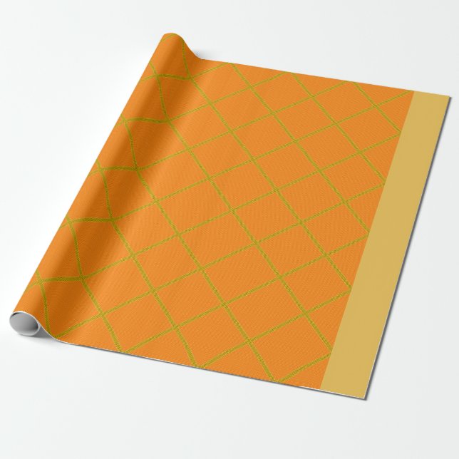Cadeau Papier d'enveloppement or et orange (Déroulé)