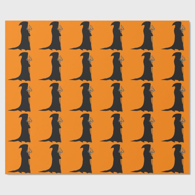 Cadeau Papier d'enveloppement orange de faucheuse (Plat)