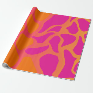 Cadeau Papier d'enveloppement orange et rose chaud