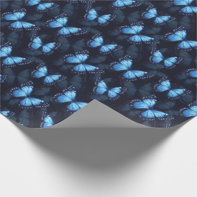 Cadeau Papier d'enveloppement papillon bleu (Coin)