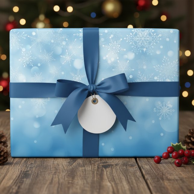 Cadeau Papier D'Enveloppement Pastel Bleu Et Blanc (Créateur téléchargé)