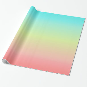 Cadeau Papier d'enveloppement Pastel bleu jaune Pêche