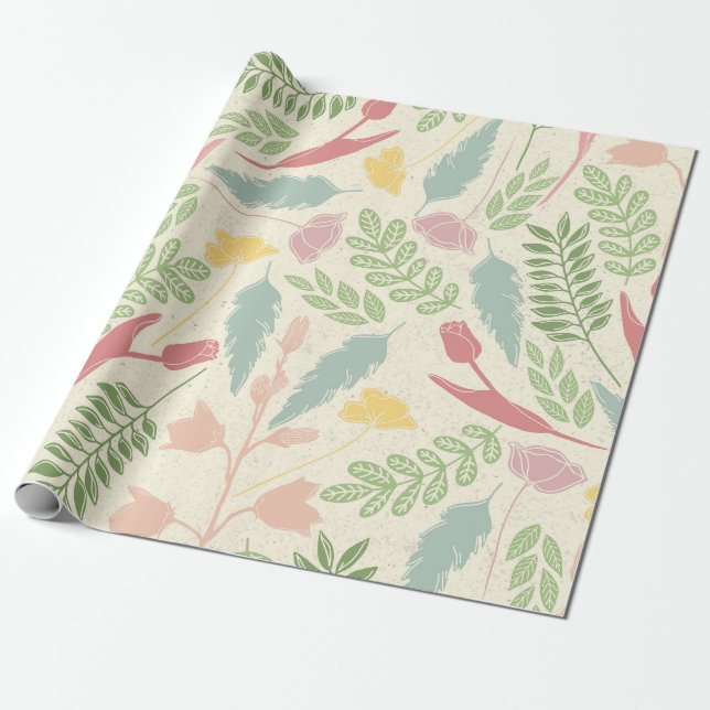Cadeau Papier d'enveloppement Pastel Garden (Déroulé)