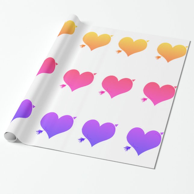 Cadeau Papier d'enveloppement Pastel Hearts (Déroulé)