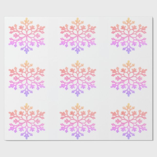 Cadeau Papier d'enveloppement Pastel Snowflakes (Plat)