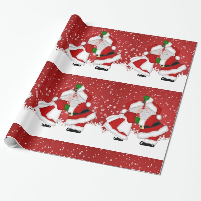 Cadeau Papier d'enveloppement Père Noël Mistletoe (Déroulé)