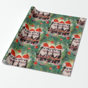 Cadeau Papier d'enveloppement père Noël Opossum