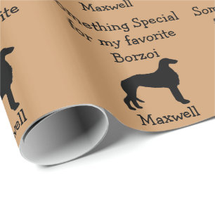 Cadeau Papier d'enveloppement personnalisé Borzoi favori