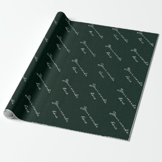 Cadeau Papier d'enveloppement personnalisé en lin vert fo