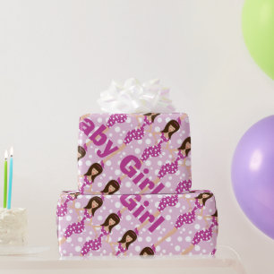 Cadeau Papier d'enveloppement personnalisé pour bébé fill