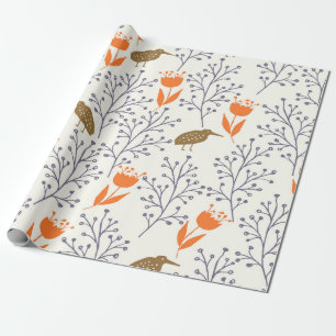 Cadeau Papier d'enveloppement Plante d'oiseaux
