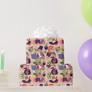 Cadeau Papier d'enveloppement plante Lady Gardening