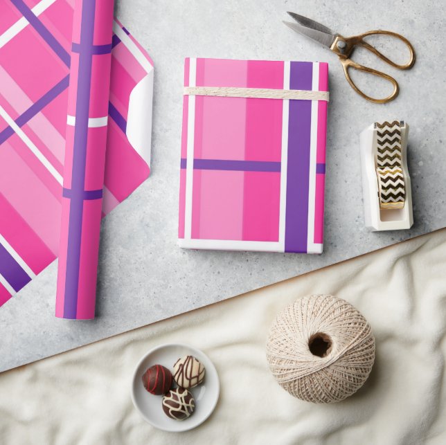 Cadeau Papier d'enveloppement plat classique rose rustiqu (Artisanat)