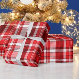 Cadeau Papier d'enveloppement plat rouge et blanc
