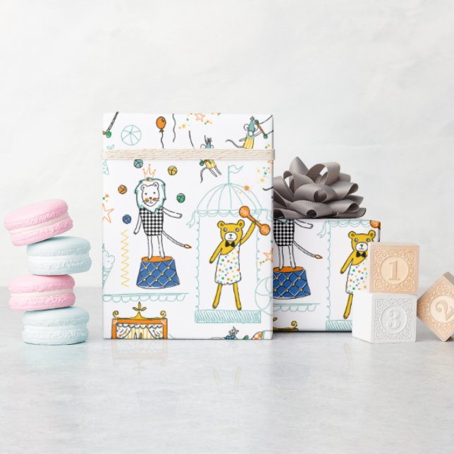 Cadeau Papier d'enveloppement pour animaux de cirque (Baby Shower)