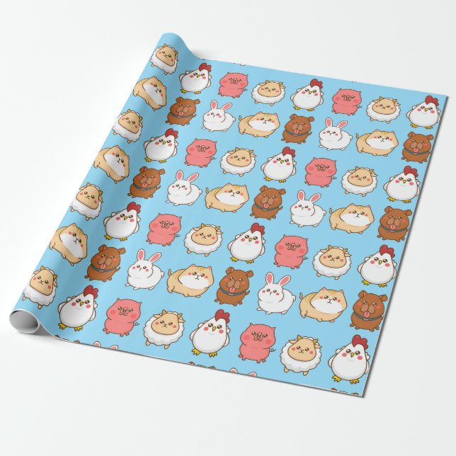 Cadeau Papier d'enveloppement pour animaux mignons (Déroulé)