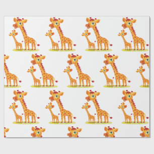 Cadeau Papier d'enveloppement pour bébé Giraffe
