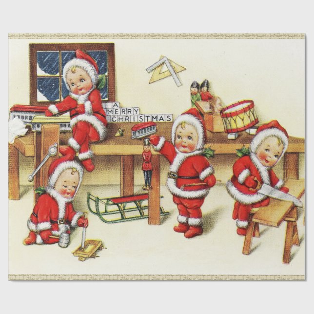 Cadeau Papier d'enveloppement pour bébés de Noël (Plat)