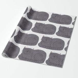 Cadeau Papier d'enveloppement pour chats à muffin blanc