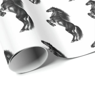 Cadeau Papier d'enveloppement pour Cheval sauvage noir dr