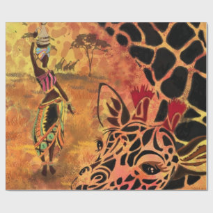 Cadeau Papier d'enveloppement pour femme africaine et gir