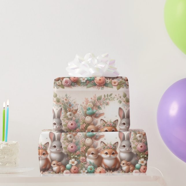 Cadeau Papier d'enveloppement pour le lapin et le renard  (Cadeaux de fête)