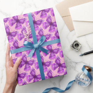 Cadeau Papier d'enveloppement pour les Papillons violets