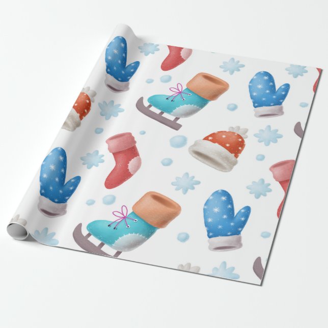 Cadeau Papier d'enveloppement pour vacances, patins et Ca (Déroulé)