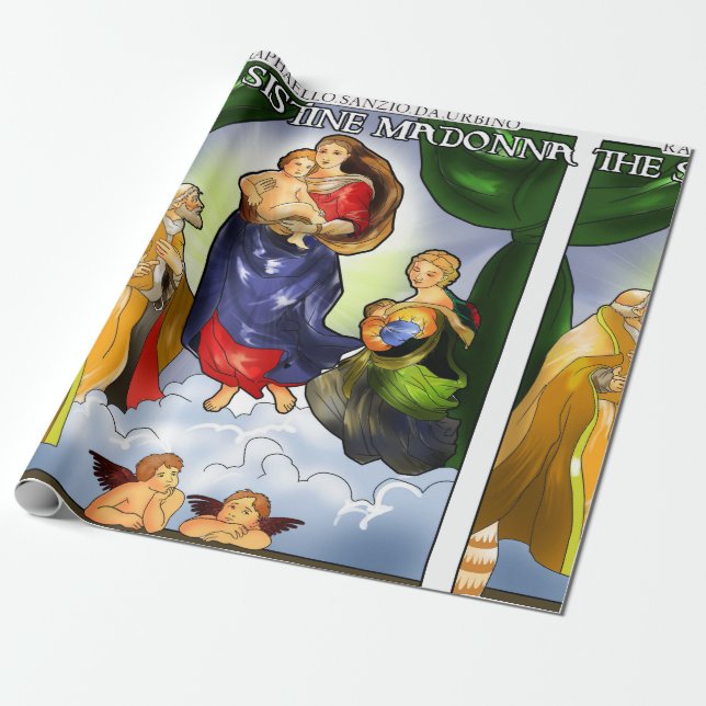 Cadeau Papier d'enveloppement pour Vierge Sixtine (Déroulé)