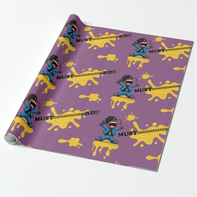 Cadeau Papier d'enveloppement pourpre à la moutarde (Déroulé)