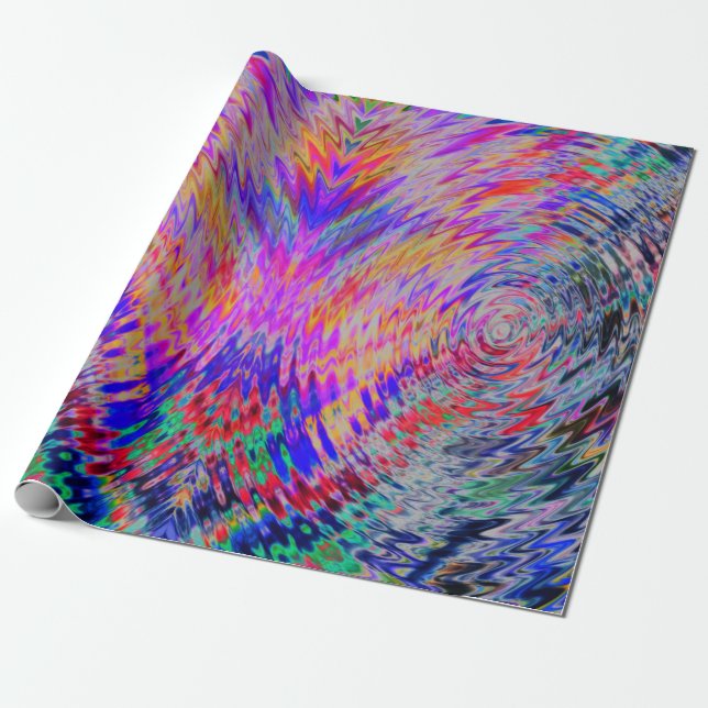 Cadeau Papier d'enveloppement psychédélique en couleurs d (Déroulé)