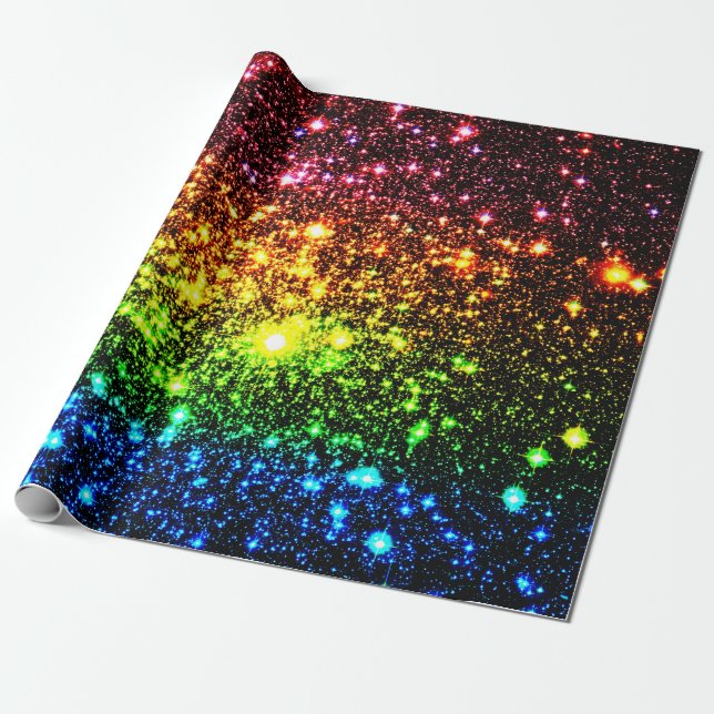 Cadeau Papier d'enveloppement Rainbow Galaxy (Déroulé)