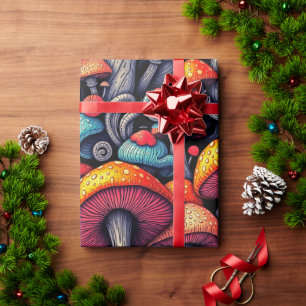 Cadeau Papier d'enveloppement rétro du champignon super