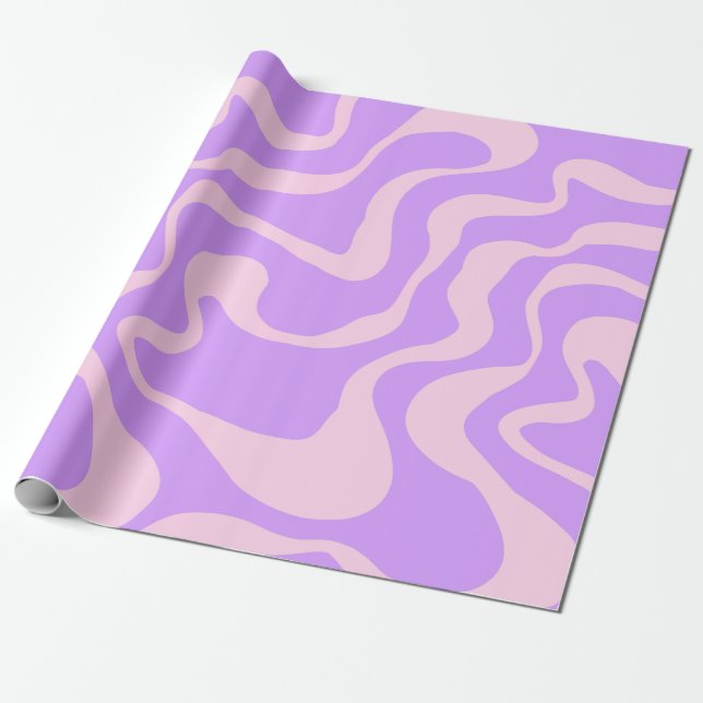 Cadeau Papier d'enveloppement rétro Motif violet (Déroulé)