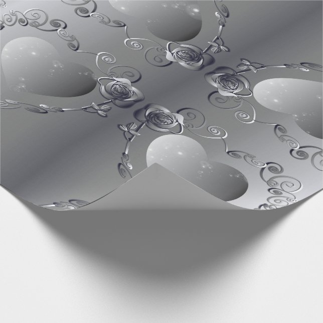 Cadeau Papier d'enveloppement Rose argent (Coin)