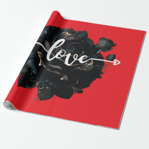 Cadeau Papier d'enveloppement Rose d'amour