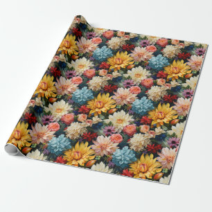 Cadeau Papier d'enveloppement rose et jaune