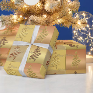 Cadeau Papier d'enveloppement rose métal de Noël