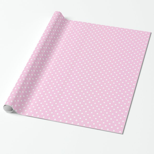 Cadeau Papier d'enveloppement rose Pois (Déroulé)