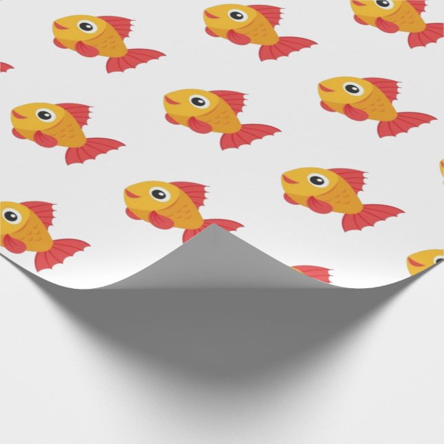 Cadeau Papier d'enveloppement rouge orange de poisson d'o (Coin)