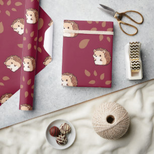 Cadeau Papier d'enveloppement sans soudure bordeaux avec 