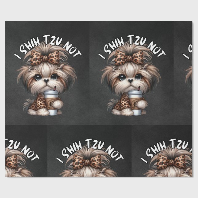 Cadeau Papier d'enveloppement Shih Tzu (Plat)
