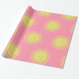 Cadeau Papier d'enveloppement solaire rose soleil