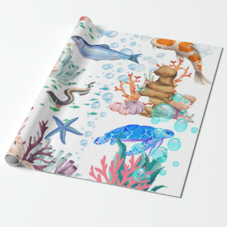 Cadeau Papier d'enveloppement sous-marin