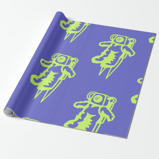 Cadeau Papier d'enveloppement Spaceman (Déroulé)