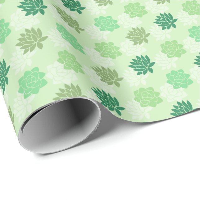 Cadeau Papier d'enveloppement Susucculents (Coin rond)