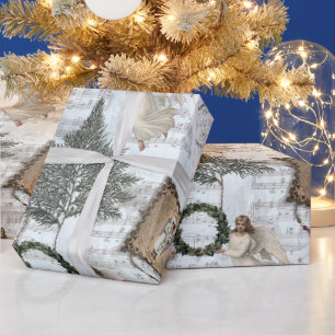 Cadeau Papier d'enveloppement trio III de Noël victorien