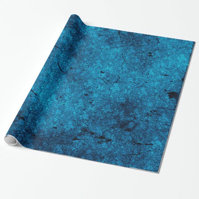 Cadeau Papier d'enveloppement turquoise bleu désossé Goth (Déroulé)