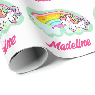 Cadeau Papier d'enveloppement Unicorne Rainbow personnali